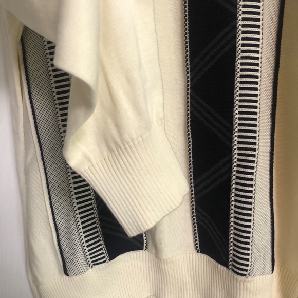 NWT F/X Fusion Sportswear Size M. 3/4 Zip Long Sleeve Sweater Black/Cream/Gray - Picture 4 of 6